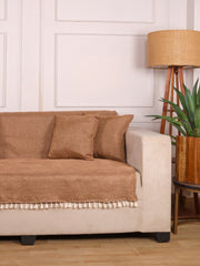 Jute Sofa Seat Cover – Brown, 70x60 Inch